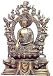 Sitting Buddha Brass Sculpture Statue 10 x 7 inches