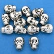 15g Skull Bead Antq Silver Plt Skeleton 8.5mm Approx 14
