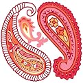 Peel & Stick Applique - Paisley Please Dot Red/Pink (8 @ 13 x 13")