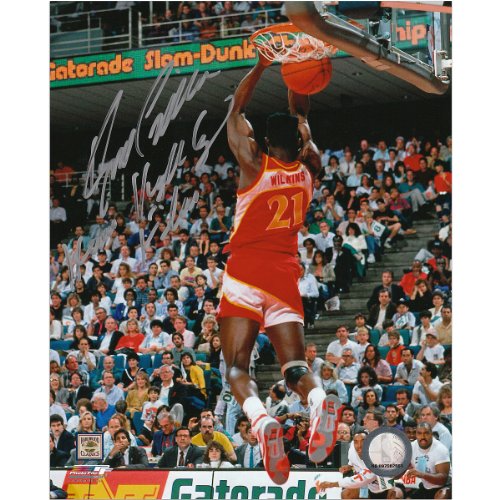 Mounted Memories Atlanta Hawks Dominique Wilkins Human Highlight Autographed 8X10 Photo