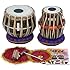 MAHARAJA Tabla Drum Set, 3KG Black Brass Bayan, Finest Dayan with Book, Hammer, Cushions & Cover (PDI-EA)