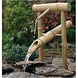 Bamboo Deer Chaser Fountain w/h Solar Powered Pump Kit