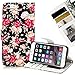 Cellularvilla iPhone 6 Plus Case, iPhone 6S Plus Slim fit Wallet Protective case with Kick Stand Pu Leather flip Cover, Drop Protection, 3 Card Slots for Apple iPhone 6 6S Plus 5.5 inch Rose Flower