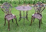 Oakland Living 3705-AB Rose Outdoor Bistro Set - Antique Bronze