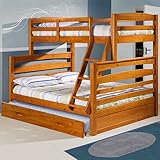 IMAGE OF Honey Twin Full Ranch Bunk w/ Trundle: Desk Hutch & Chair, TV Stand