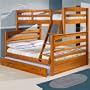 Honey Twin Full Ranch Bunk w/ Trundle: Desk Hutch & Chair, TV Stand