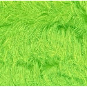 60-Wide-Faux-Fur-Luxury-Shag-Lime-Fabric-By-The-Yard