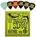 Musical Instruments : Ernie Ball 2221 Regular Slinky Electric Guitar Strings w/ Bonus 6 Pack of LIVE FOR MUSIC Celluloid Picks - Thin