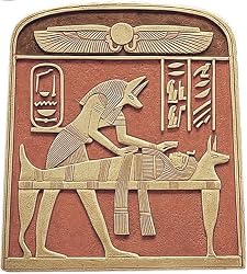 Mummification Scene with Anubis Wall Relief, Color Details