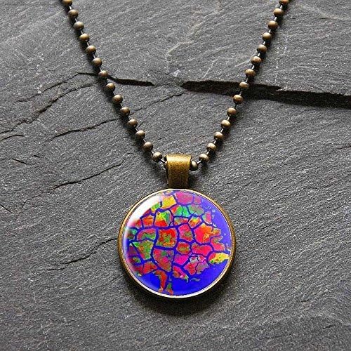 Picture Pendant Necklace with a Tree Painting under a glass dome Bezel Pendant Art Photo Necklace by Ducky Rubin for StudioDjewelry