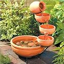 Solar powered 4 tier water fearture natural terracotta