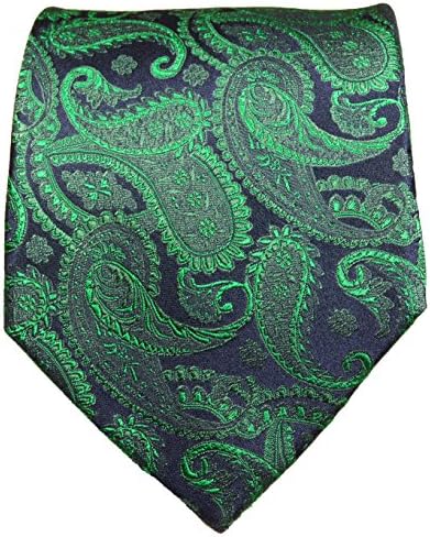 Paisley Necktie 100% Silk Emerald Green