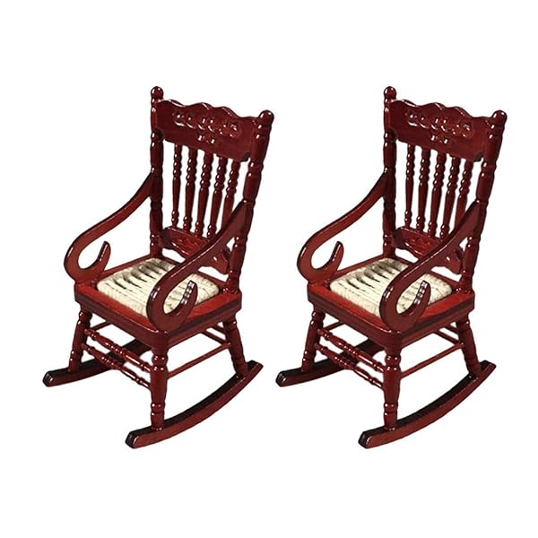 Binory Mini Woven Rocking Chair With Armrests For 1 12 Dollhouse