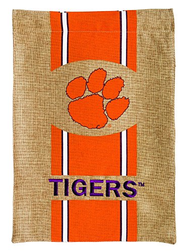 NCAA Clemson University Burlap Garden Flag