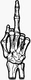 Skeleton Hand - Bony Middle Finger Flipping the Bird - Embroidered Iron On or Sew On Patch