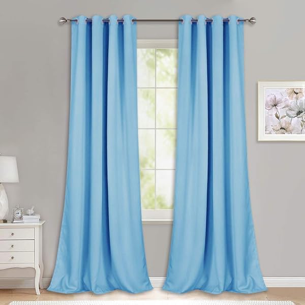 Nicetown Room Darkening Curtain Panels 52 Inches Wide Blue 2