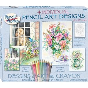 Dimensions-PaintWorks-Pencil-by-Number-Flower-and-Pets-Variety-Pack