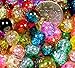 Beading Station 50-Piece Mix Crackle Lampwork Glass Round Beads, 8mm