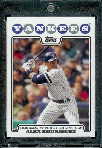 2008 Topps New York Yankees LIMITED EDITION Team Edition Baseball Card # 42 Alex Rodriguez - AROD Walks Off With Clutch Grand Slam - MLB Trading Card - In Protective Display Case