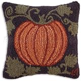 Autumn Seasonal Pumpkin Patch Halloween Decorative Hooked Pillow. FREE SHIPPING! by 