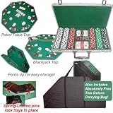 300 11.5g Dice Striped Chips, Alum Case, & Poker Table Top