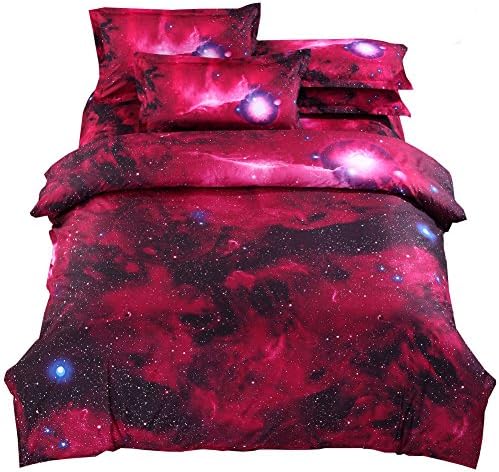Universe space nebula galaxy pattern twin duvet covers and fitted sheet sets