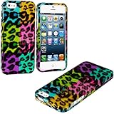 myLife (TM) Colorful Leopard Spots Series (2 Piece Snap On) Hardshell Plates Case for the iPhone 5/5S (5G) 5th Generation Touch Phone (Clip Fitted Front and Back Solid Cover Case + Rubberized Tough Armor Skin + Lifetime Warranty + Sealed Inside myLife Authorized Packaging) 
