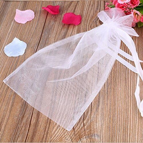 Nichome? 50 Pcs 6x9 Inches Drawstring Organza Pouch Strong Storage Bags (White) by Nichome