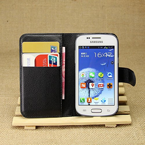 Samsung Galaxy Star Plus Duos(S7262) Case,CAPY Samsung Galaxy Star Plus Duos(S7262) Wallet PU Leather Case Flip Cover Case Built-in Card Slots & Stand & Stylus Pen (Black)