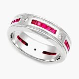 Diamond and Ruby Eternity Band - PLATINUM