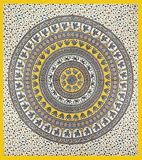 Yellow Elephant Circle Indian Tapestry - Mandala Wall Hanging for Dorms