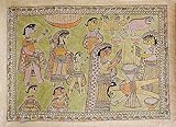 Indian Art Painting on Paper with Organic Color Madhubani 22 x 30 inches