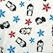 Penguin Deluxe Flannel Fitted Crib Sheet - Penguin Scatter Print Cotton Flannel, Blue, Red, Black and White, Fully Elasticized, 10 in Deep Pockets, Fits Standard Crib Mattress 28 in x 52 in