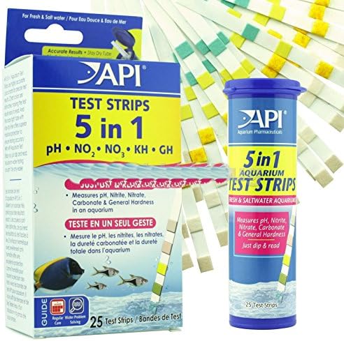 API 5 in 1 Aquarium Tank Test Strip (pH Nitrite NO2 Nitrate NO3 Carbonate KH GH)