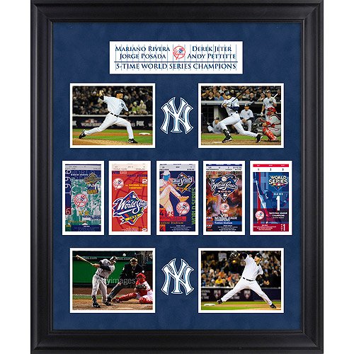 Mounted Memories New York Yankees Jeter/Rivera/Posada/Pettitte World Series Framed Photo W/5 World Series Replica Ticket