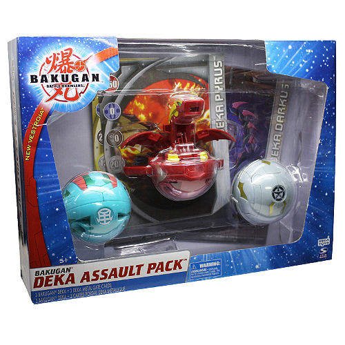 Bakugan Battle Brawlers Deka Assualt Pack - 3 Bakugan Deka + 3 Deka Metal Gate Cards