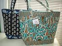 Cotton Quilted Handbag Designer Inspired* - Paisley, Bule, Brown, Navy,