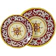 Le Cadeaux Triple Weight Melamine 16 Piece Plate Set: 8 Salad and 8 Dinner Plates