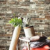 SOOMJ 現代フェイクブリックストーンテクスチャ壁紙ロールイエローマルチ3Dブリック・ブロックのホームルームの装飾