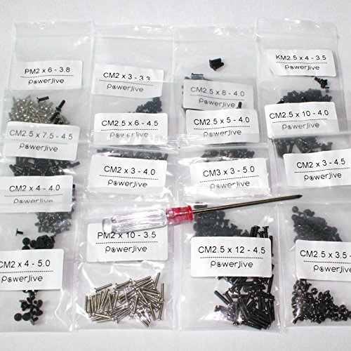 PowerJive 800pc Laptop Screws Replacment Set Repair Kit + Screwdriver For IBM Toshiba Sony Dell Samsung Lenovo