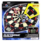 Sportcraft 1200 Electronic Dartboard with 25 Games, 176 Variations, Voice and Sound Effects, LCD Scoring Display, 6 Soft Tipped Darts and 12 Additional Tips Plus Mounting Kit