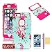 iPhone 6 Plus Case, XIANA Newly Cool Durable PC+TPU Hybrid Slim Back Protective Case Cover Suitable For Apple iPhone 6 Plus(5.5)(Orchid Flowers Pattern) with Stylus, Screen Protector and Cleaning Cloth-(Rose Red)