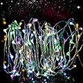 ILLUNITE LED Solar String Lights 33ft 150leds Bendable Copper Wire Lights Multi-Color Decorative Lighting for Christmas Wedding Party Home Decoration