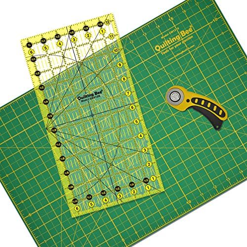 ***HUGE SALE*** Quilting Starter Kit: Rotary Cutter, Quilting Ruler, and Cutting Mat Combo from Quilting Bee (RCCMR2)