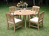 New 5 Pc Luxurious Grade-A Teak Dining Set -52