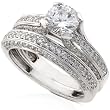 2-1/10ct TW IGI Certified Diamond Bridal Set in 18Kt White Gold (GH, VS-SI2)