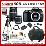 Canon EOS 60D Body SLR Digital Camera Body Kit with Canon EF-S 18-55mm IS a ....