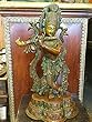 Fluting Krishna Brass Sculpture God of Love Divine Joy Idol Figurine India Fluting Krishna Brass Sculpture God of Love Divine Joy Idol Figurine India