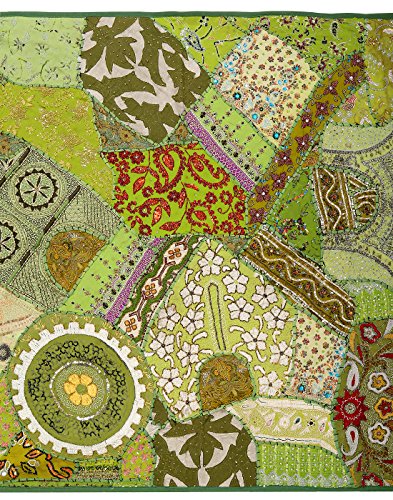 Imagen 2 de Patch Work Antiguo Vestido Tradicional Tapiz Tapiz Mantel Tamaño 60 x 40 pulgadas