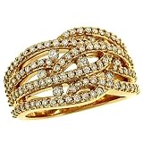 Twist Round Pave & Illusion Set Diamond Ring 1.00cttw